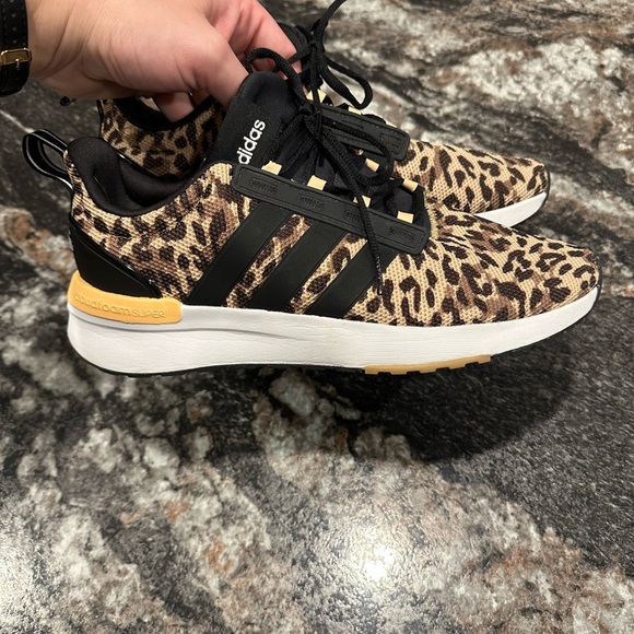Adidas Women's Leopard Print Sneakers - Black and Brown - Picture 2 of 3